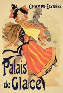 Reproduksjon av en plakat som reklamerer for 'Palais de Glace', Champs Elysees, Paris, 1896